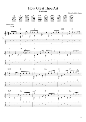 How Great Thou Art (Solo Fingerstyle Guitar Tab)