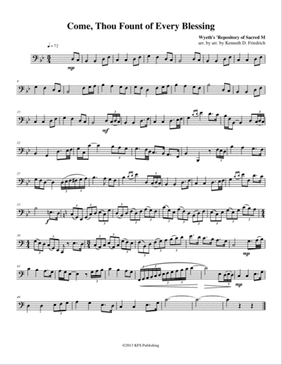52 Selected Hymns for the Solo Performer - bass trombone Brass Ensemble scores gallery preview page 5