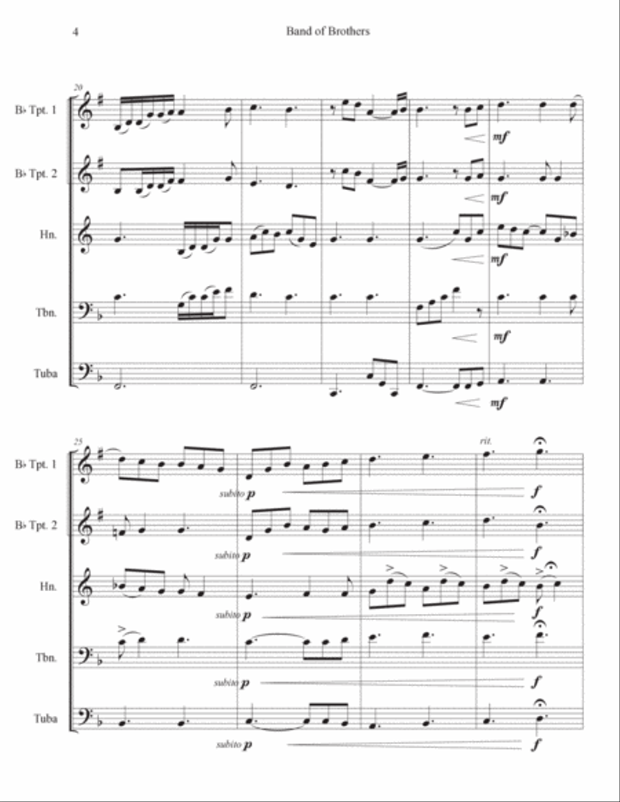 Band Of Brothers - Main Title Brass Quintet scores gallery preview page 4