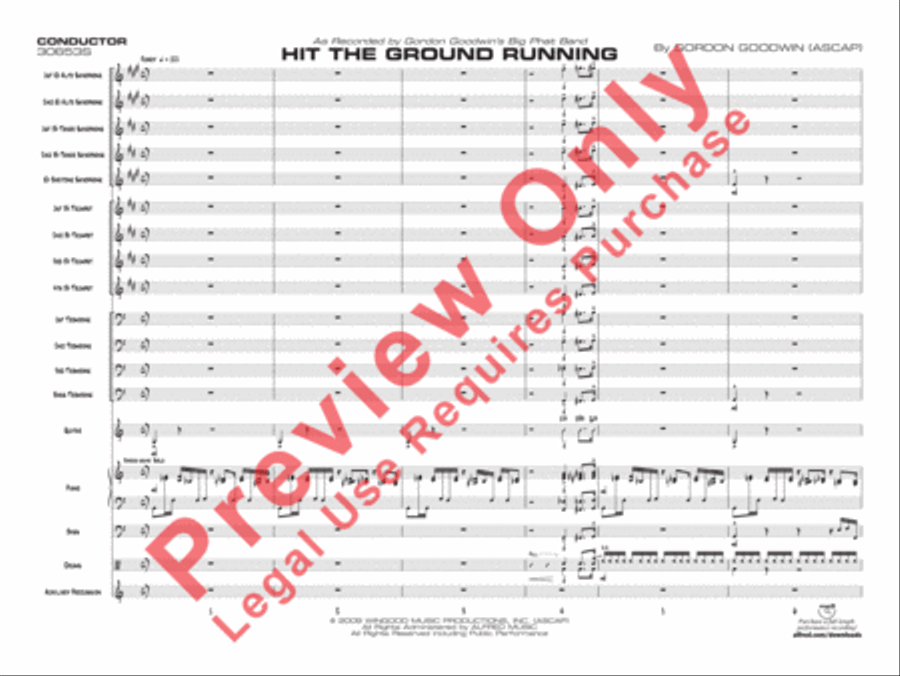 Hit the Ground Running (score only) Jazz Ensemble scores gallery preview page 4