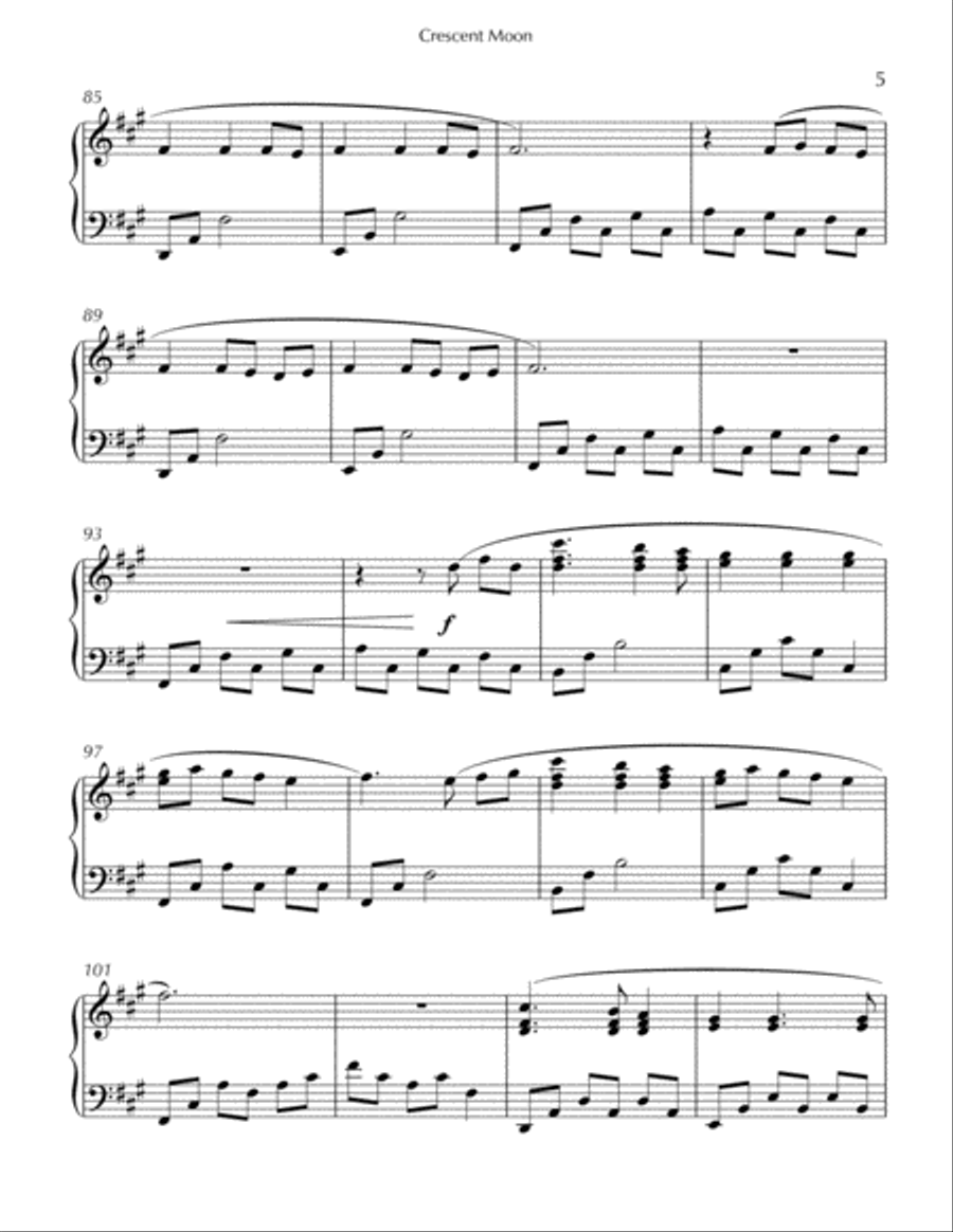 Crescent Moon Piano Solo scores gallery preview page 5