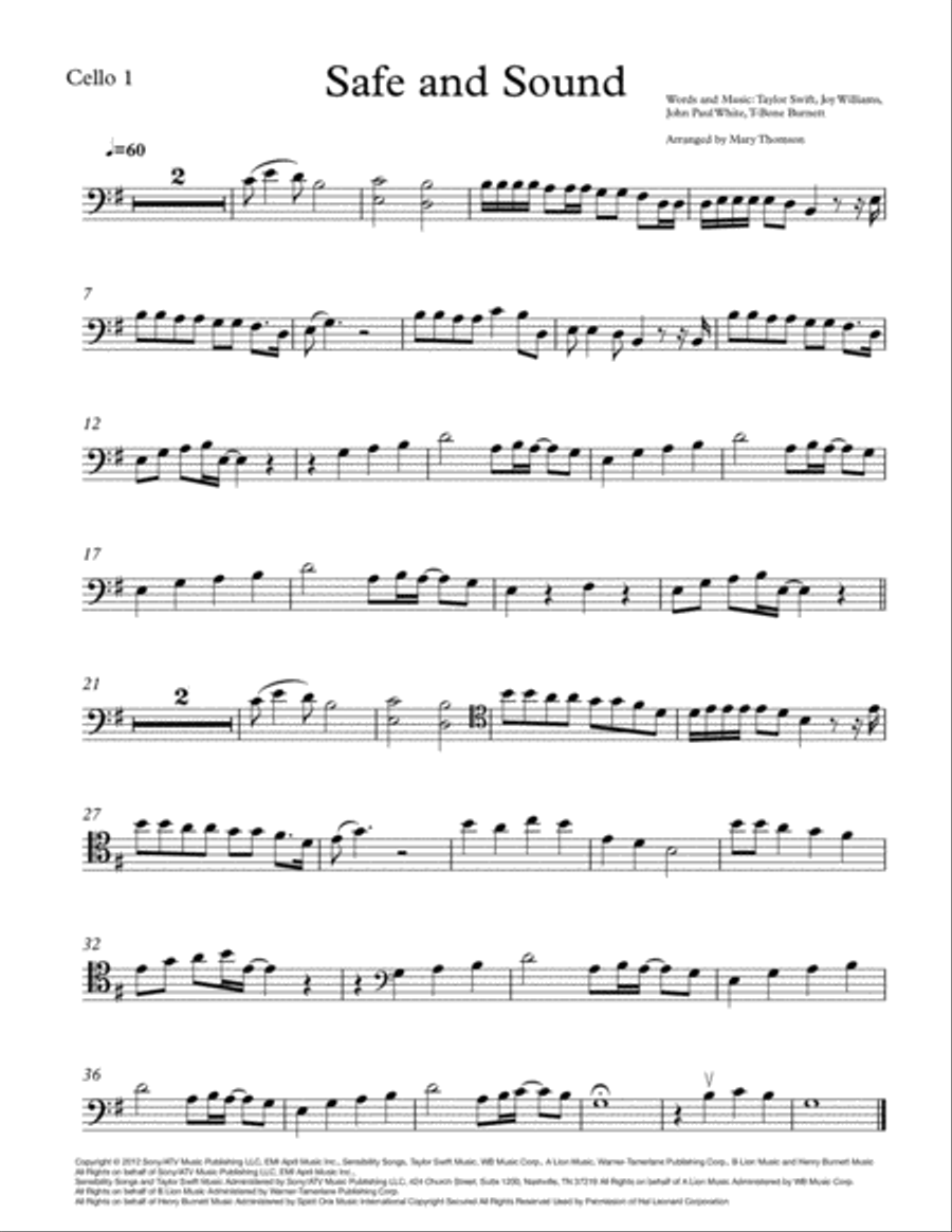 Safe And Sound String Duet scores gallery preview page 3