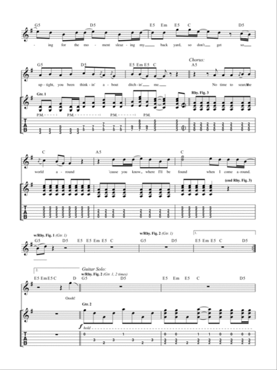 When I Come Around Guitar Tablature scores gallery preview page 2