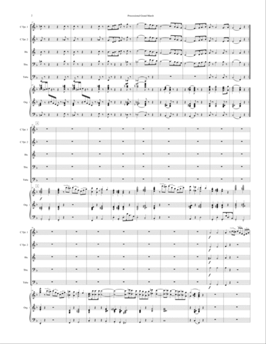 Processional Grand March, Op. 25 (for Organ and Brass Quintet) Brass Ensemble scores gallery preview page 3
