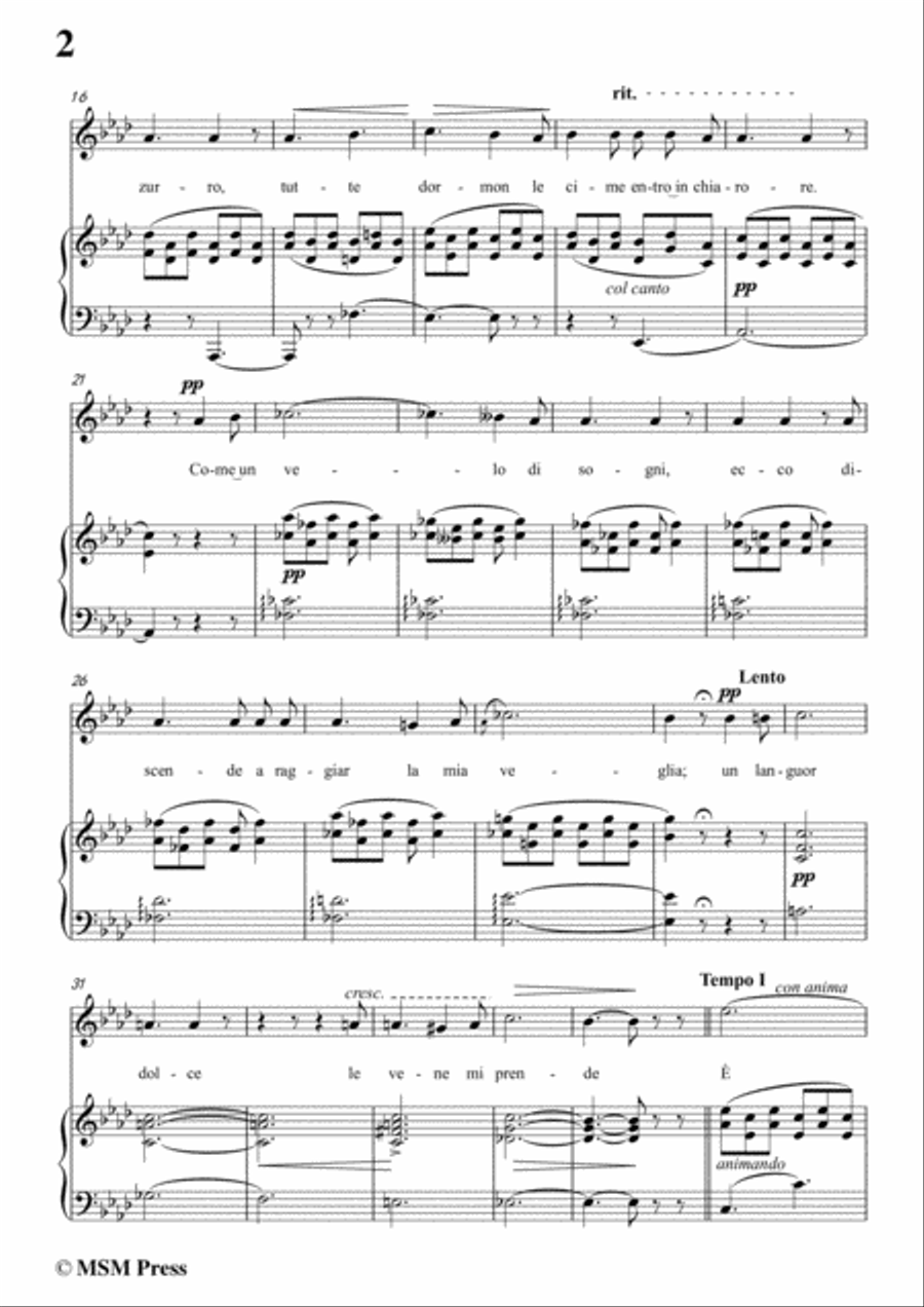Tosti-Arcano! In A flat Major,for voice and piano Tosti-Arcano! In A flat Major,for voice and piano Voice Solo scores gallery preview page 4