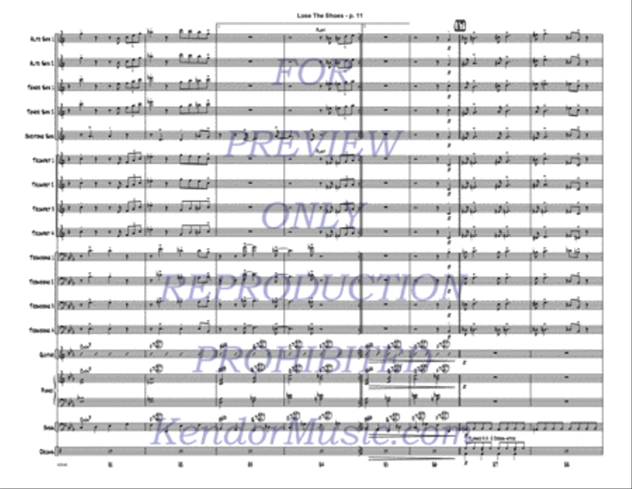 Lose The Shoes (Full Score) Jazz Ensemble scores gallery preview page 12
