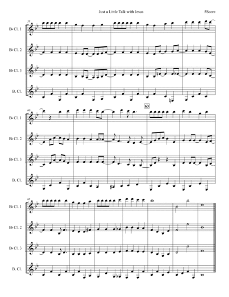 Just A Little Talk With Jesus Woodwind Quartet scores gallery preview page 6
