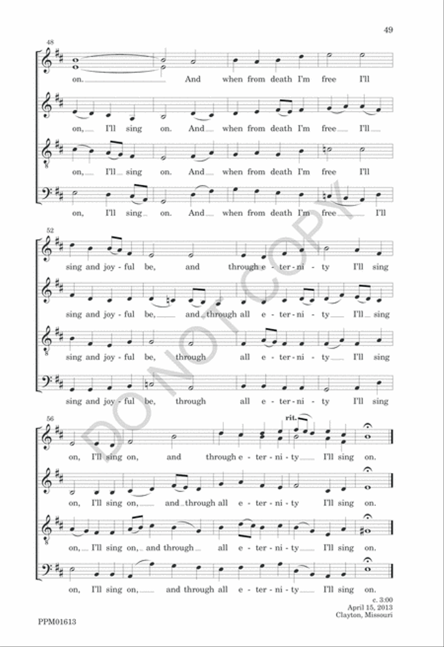 Nine American Folk Hymns 4-Part scores gallery preview page 52