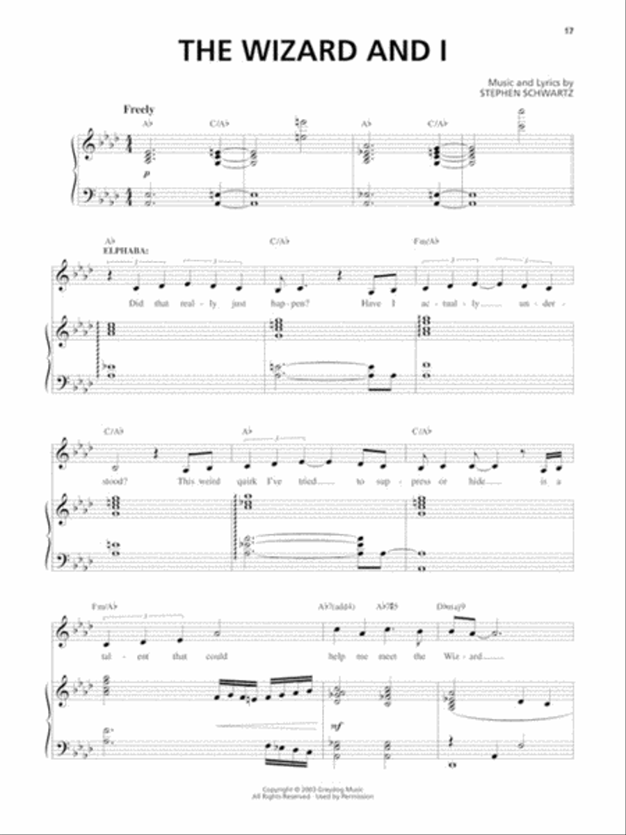 Wicked (Vocal Selections) Piano, Vocal scores gallery preview page 4