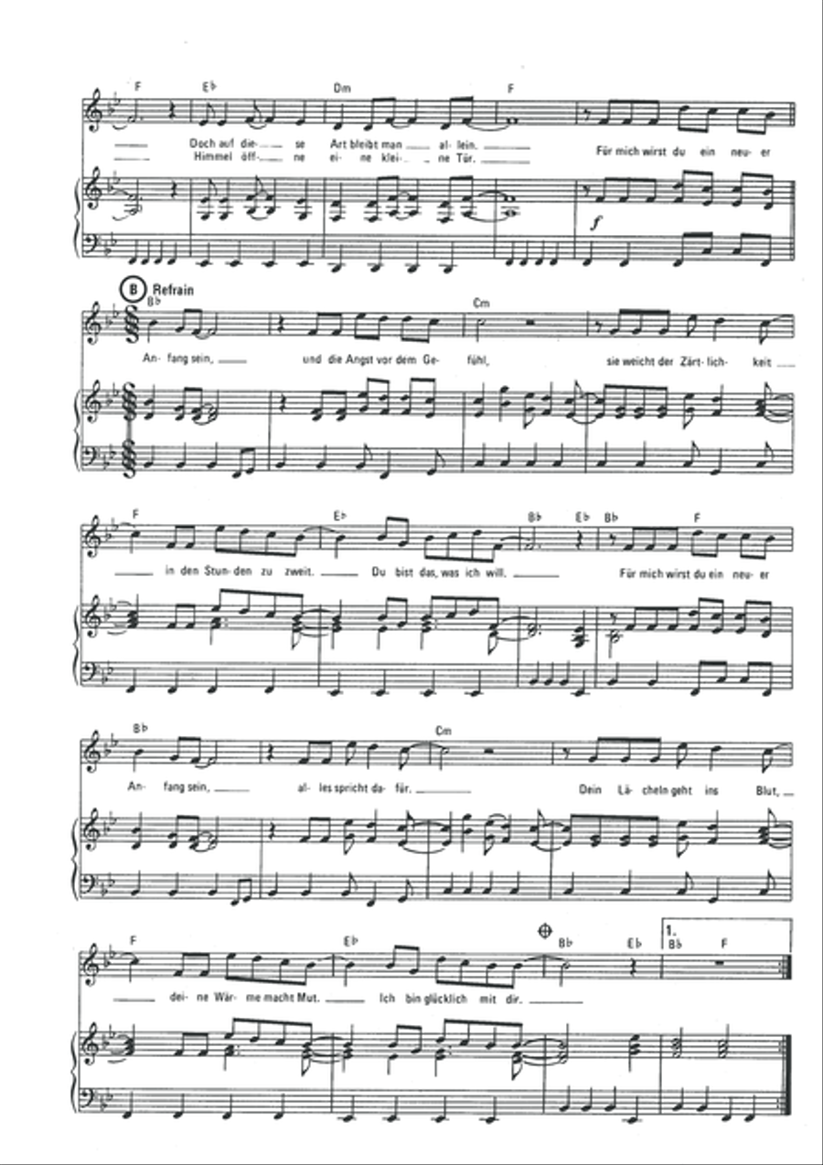 Fur mich wirst Du ein neuer Anfang sein Piano, Vocal scores gallery preview page 4