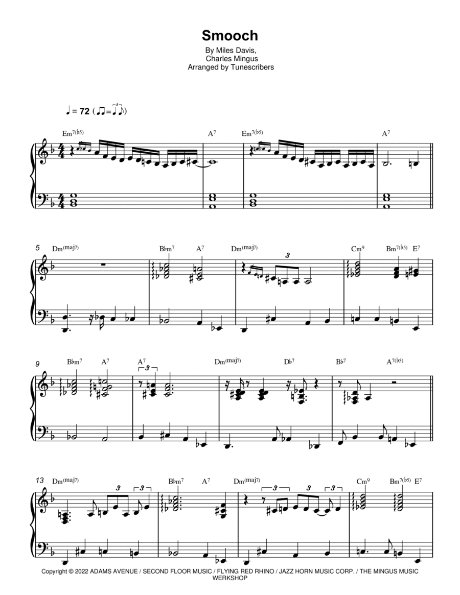 Smooch Smooch Piano Solo scores gallery preview page 1