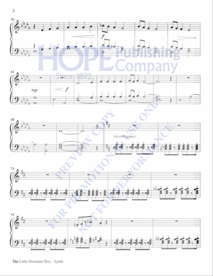 Little Drummer Boy Handbell Choir scores gallery preview page 19