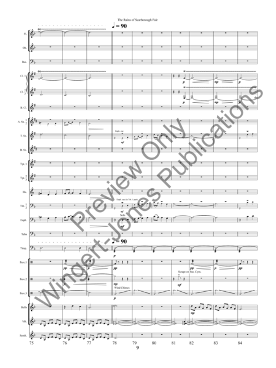 The Rains of Scarborough Fair Concert Band scores gallery preview page 12