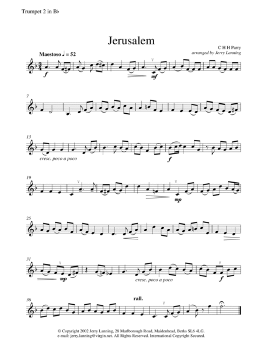 Jerusalem (Parry) for brass quintet Brass Quintet scores gallery preview page 5