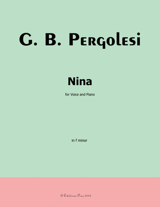 Nina, by Pergolesi, in f minor
