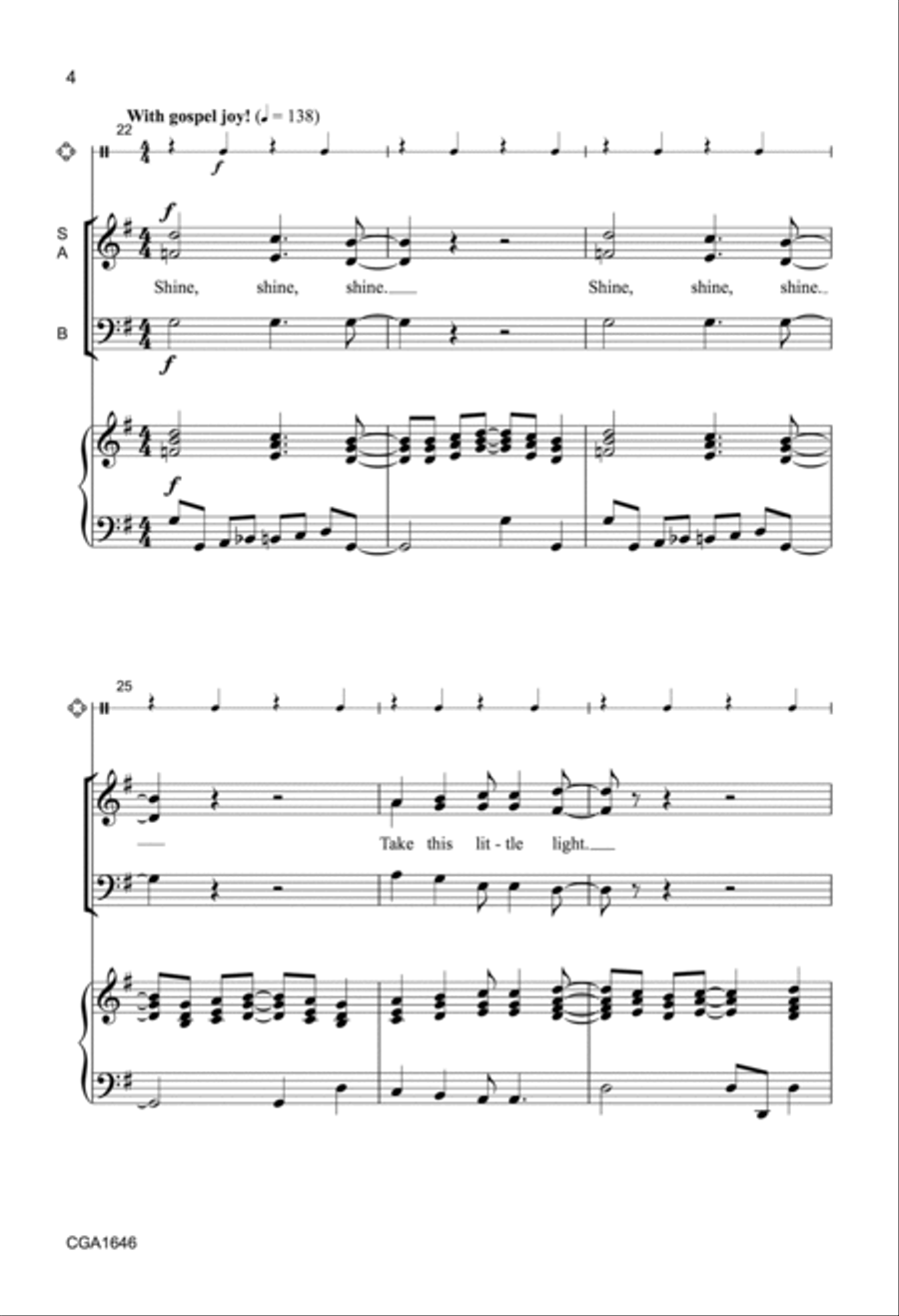 This Little Light of Mine - SAB 4-Part scores gallery preview page 4