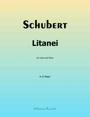 Book cover for Litanei, by Schubert, in G Major
