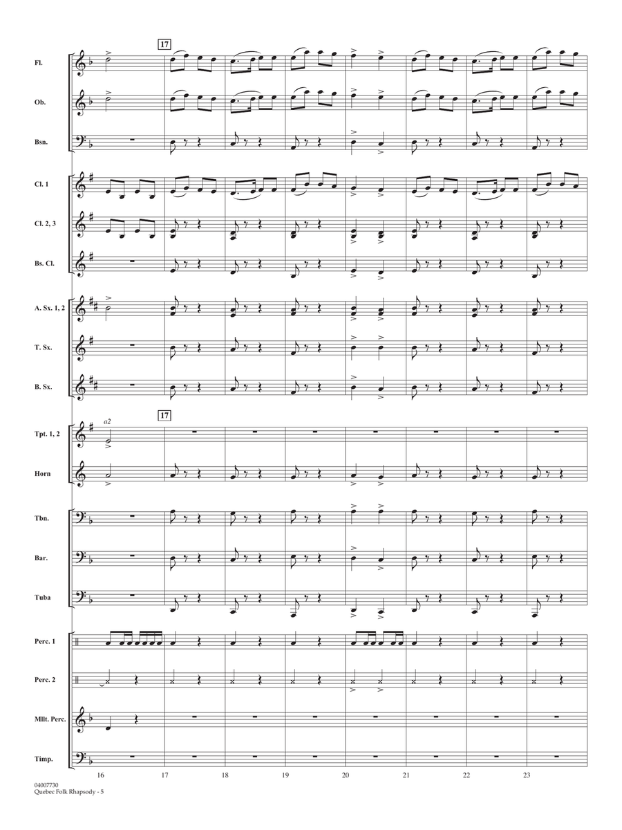 Quebec Folk Rhapsody - Full Score Concert Band scores gallery preview page 5