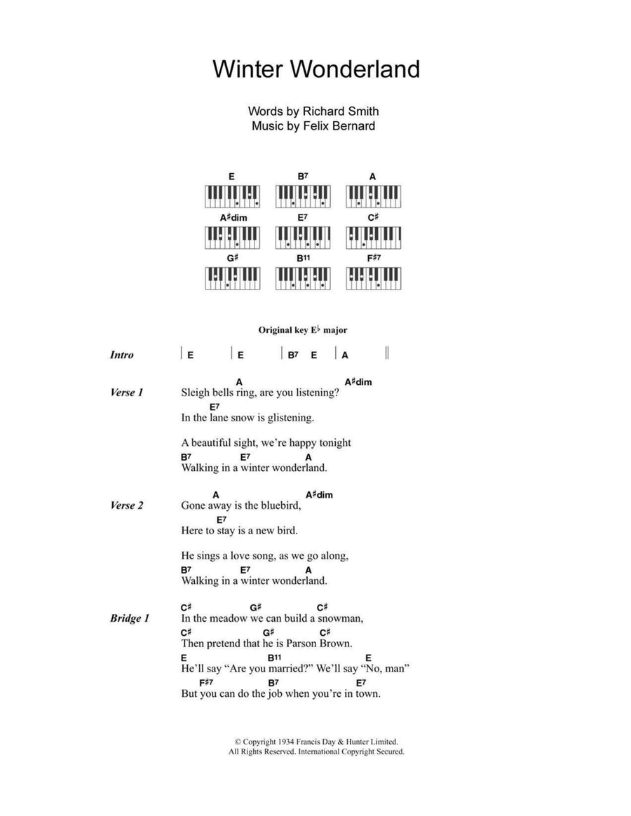 Winter Wonderland Piano scores gallery preview page 1