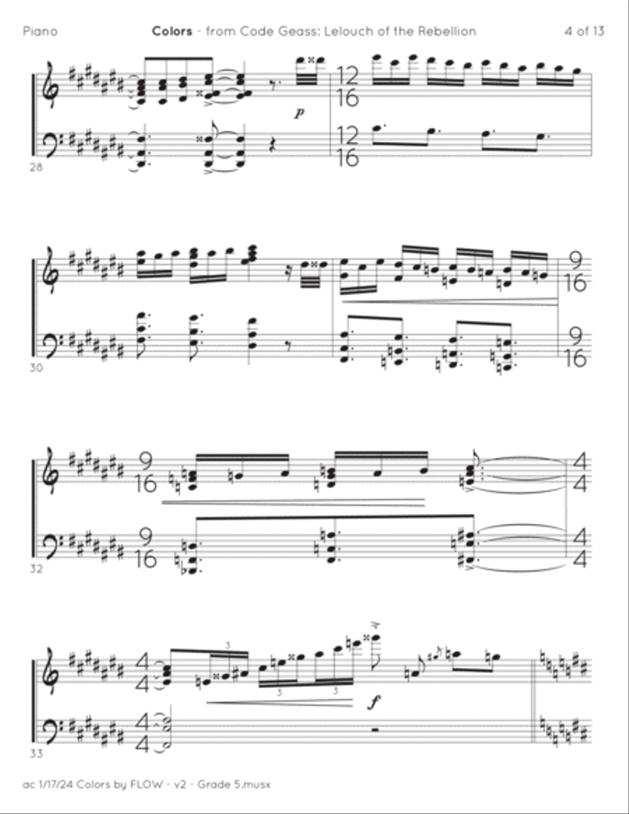 Colors Piano Solo scores gallery preview page 4