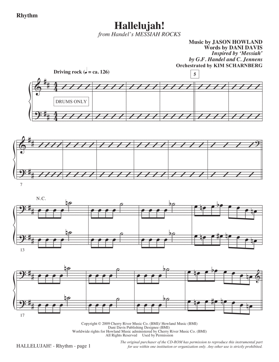 Hallelujah! (from Messiah Rocks) - Rhythm Choir scores gallery preview page 1