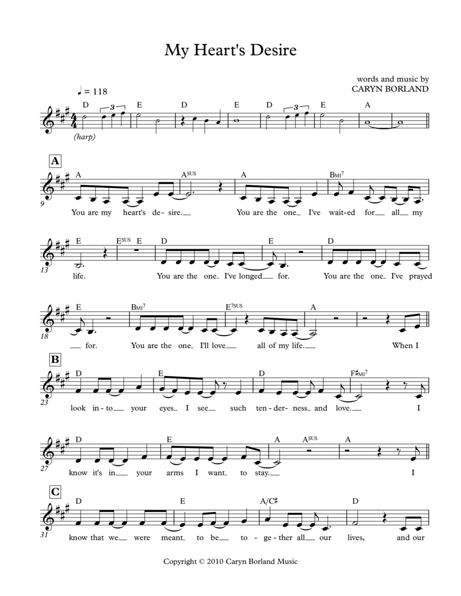My Heart's Desire Piano Solo scores gallery preview page 1