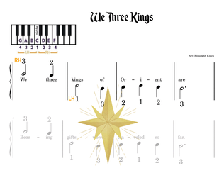 We Three Kings - Pre-staff Finger Number Notation on White Keys