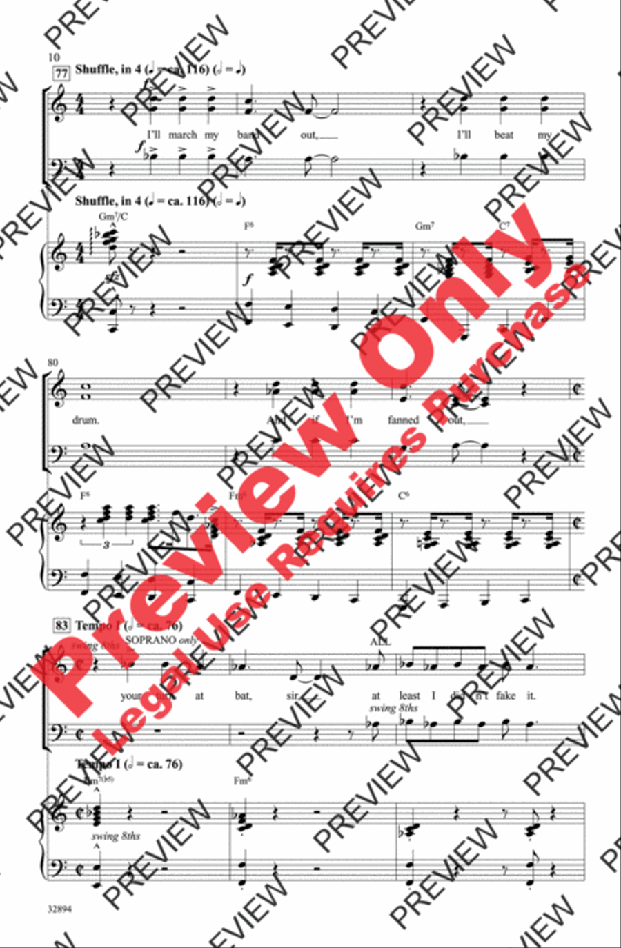 Don't Rain on My Parade 3-Part scores gallery preview page 10