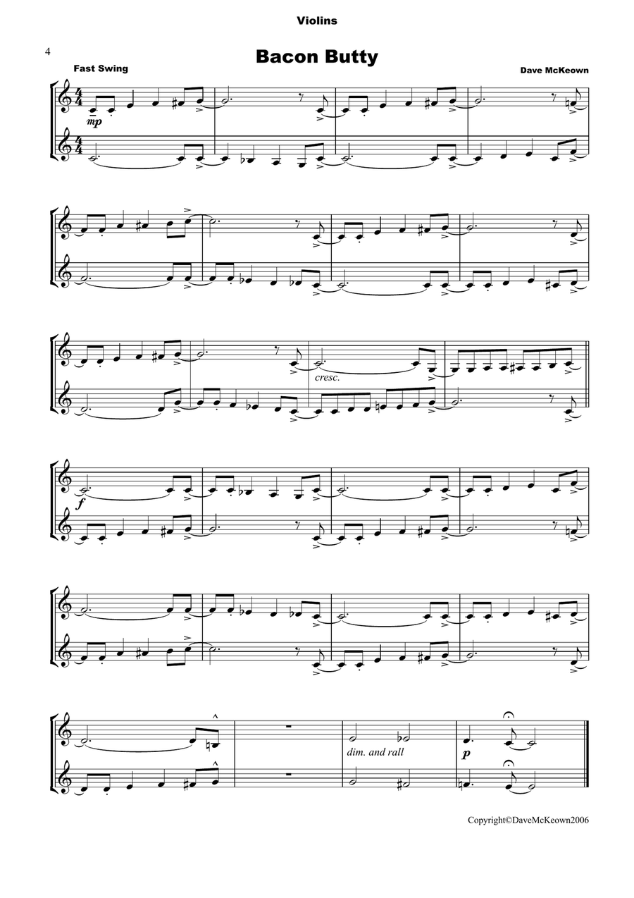 10 Blues Duets for Violin String Duet scores gallery preview page 4