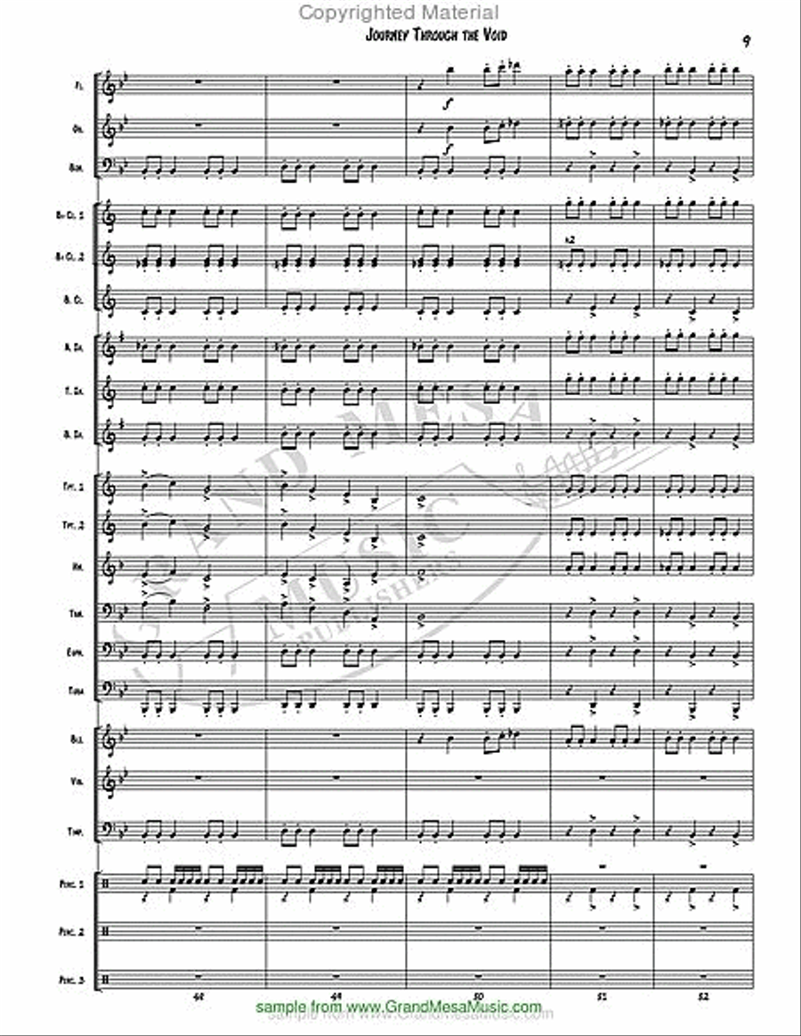 Journey Through the Void Concert Band scores gallery preview page 10
