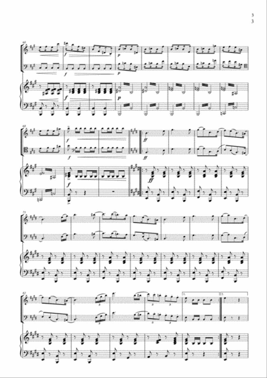 Champagne Galop by H.C. Lumbye, arr. for Piano Trio Piano Trio scores gallery preview page 3