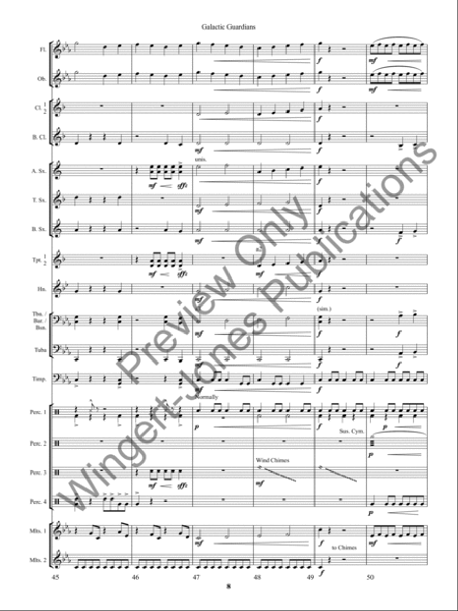 Galactic Guardians Concert Band scores gallery preview page 12
