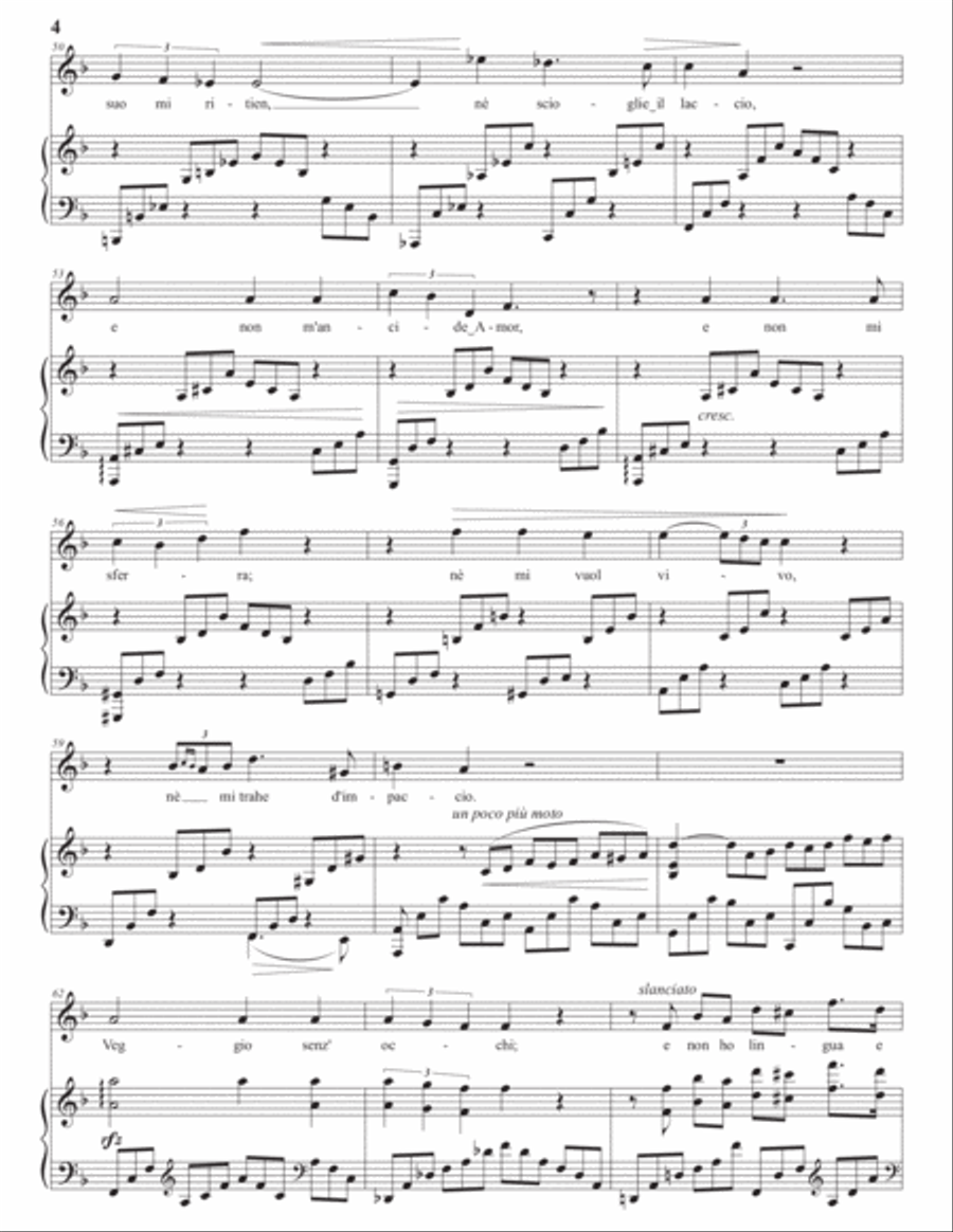 LISZT: Pace non trovo, S. 270 (first version, transposed to F major) Voice scores gallery preview page 5