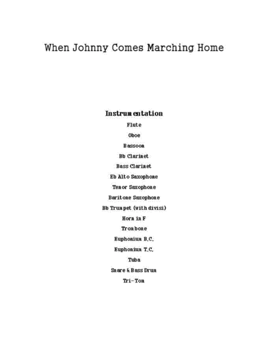 When Johnny Comes Marching Home (for Marching Band) image number null