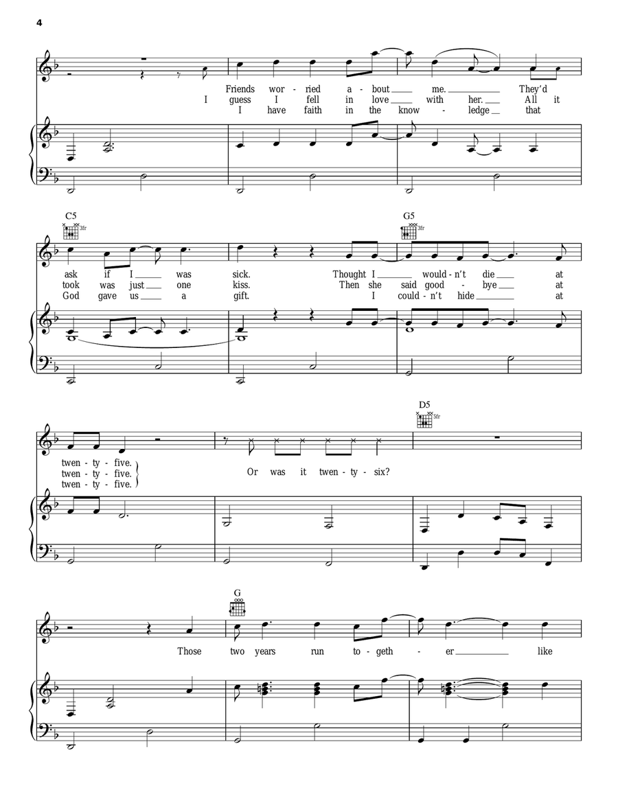 Was It 26 Piano, Vocal, Guitar scores gallery preview page 4