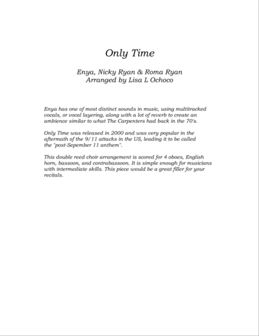 Only Time Woodwind Ensemble scores gallery preview page 4