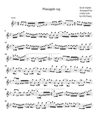 Pineapple rag (arrangement for violin solo)