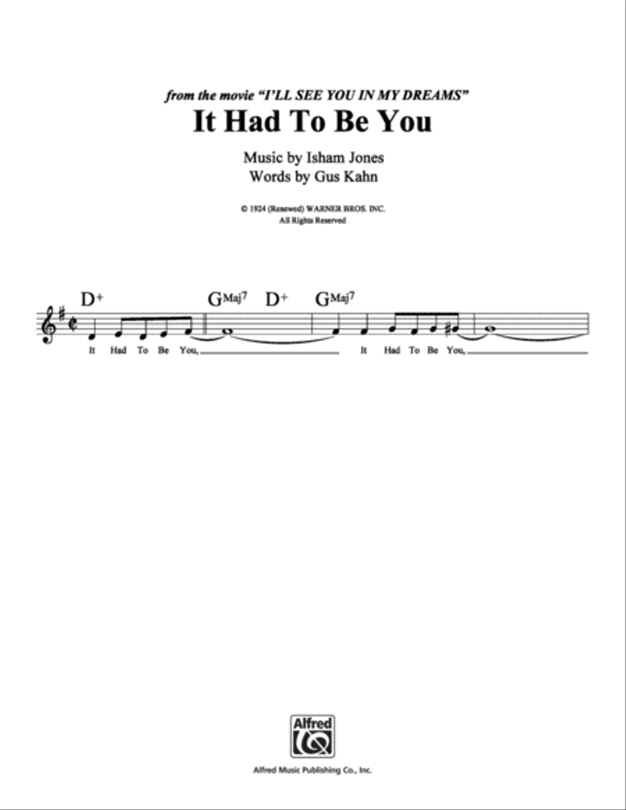 It Had to Be You It Had to Be You School and Community scores gallery preview page 1