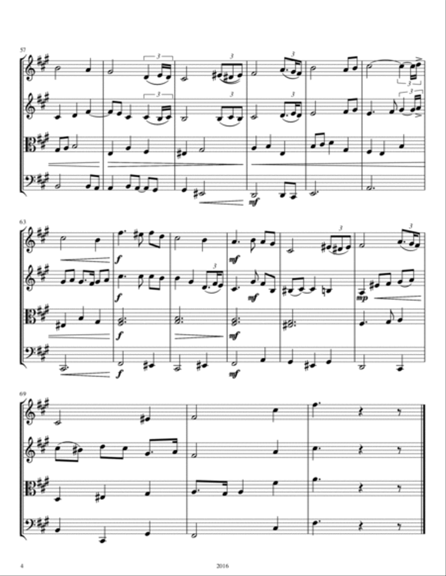 Minor Detour: Amazing Grace String Quartet scores gallery preview page 5