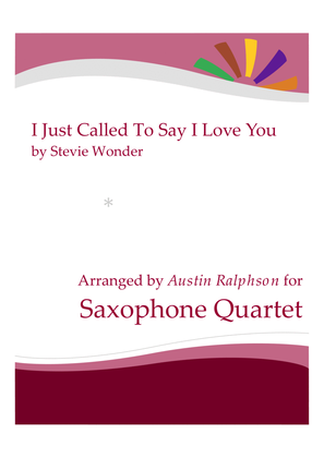 Book cover for I Just Called To Say I Love You