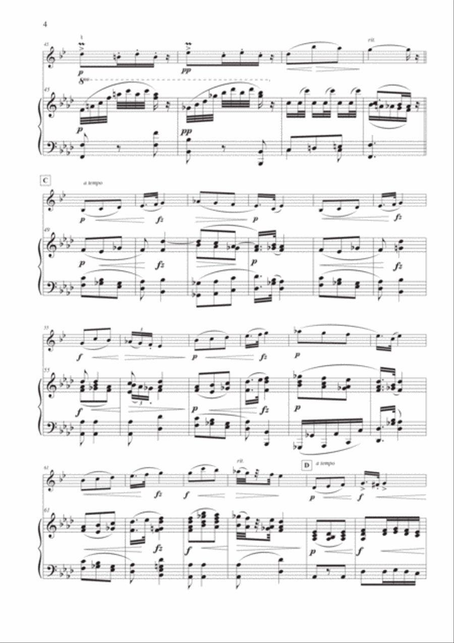 Slavonic Dance Op. 72 No. 2 for Clarinet and Piano B-Flat Clarinet scores gallery preview page 4