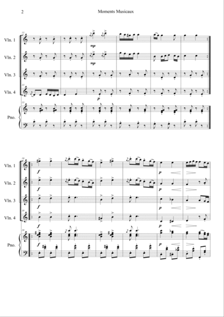 Moments Musicaux No.3 in Am Piano Quintet scores gallery preview page 2