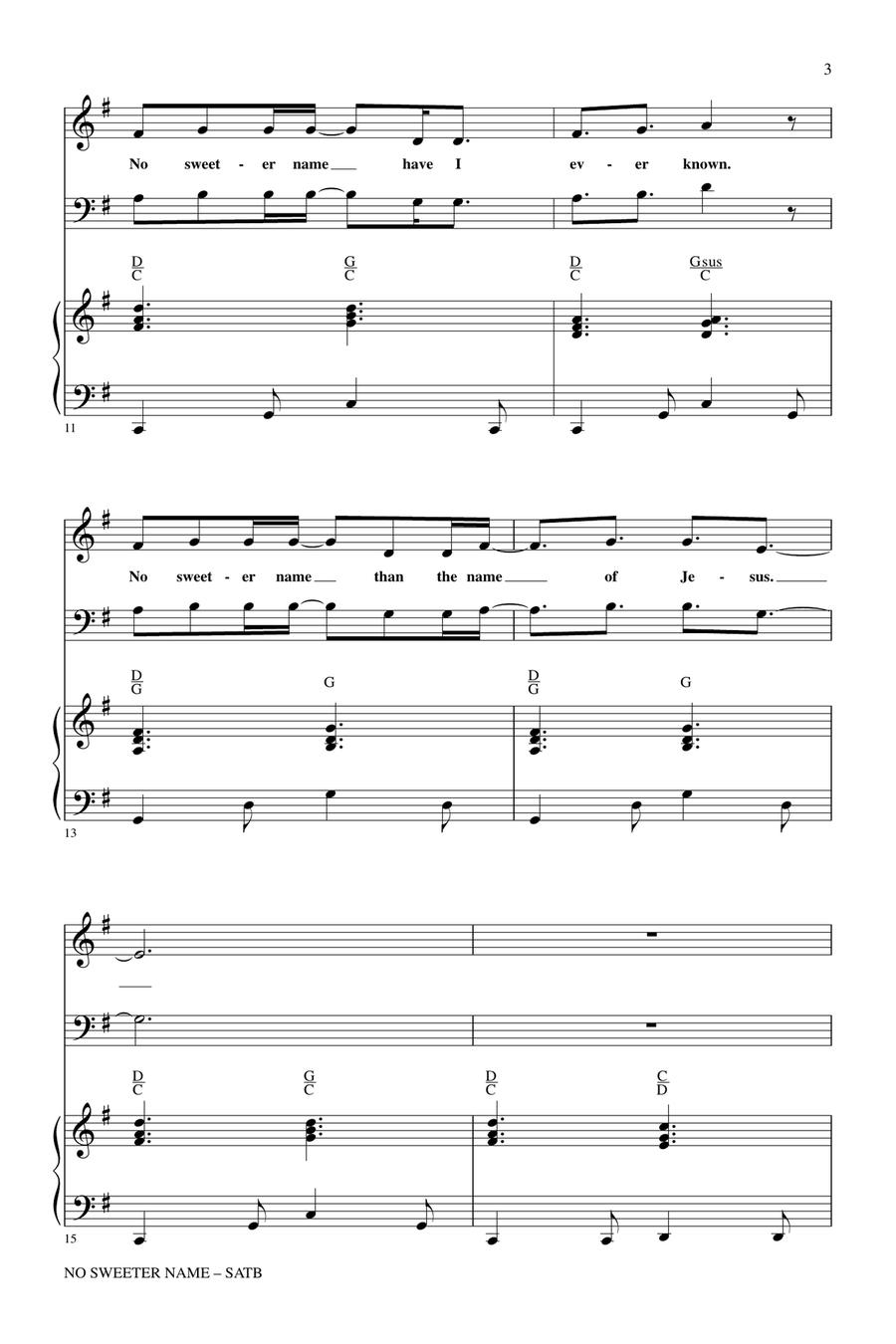 No Sweeter Name 4-Part scores gallery preview page 2