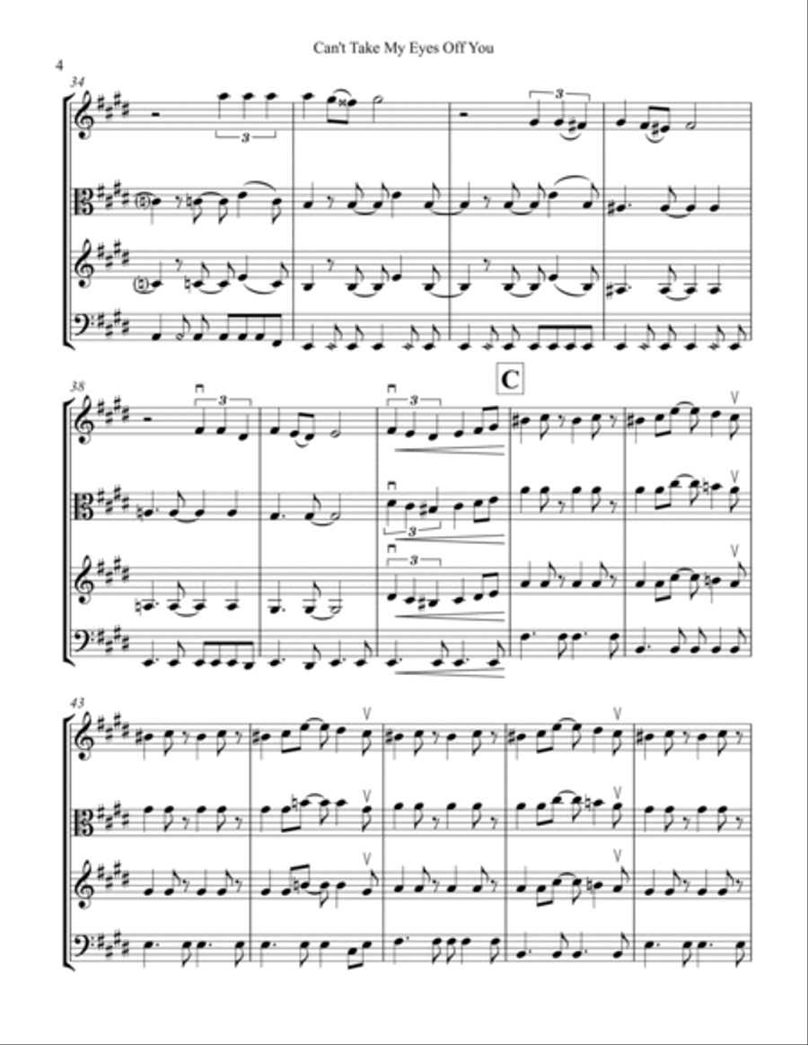 Can't Take My Eyes Off Of You String Trio scores gallery preview page 4