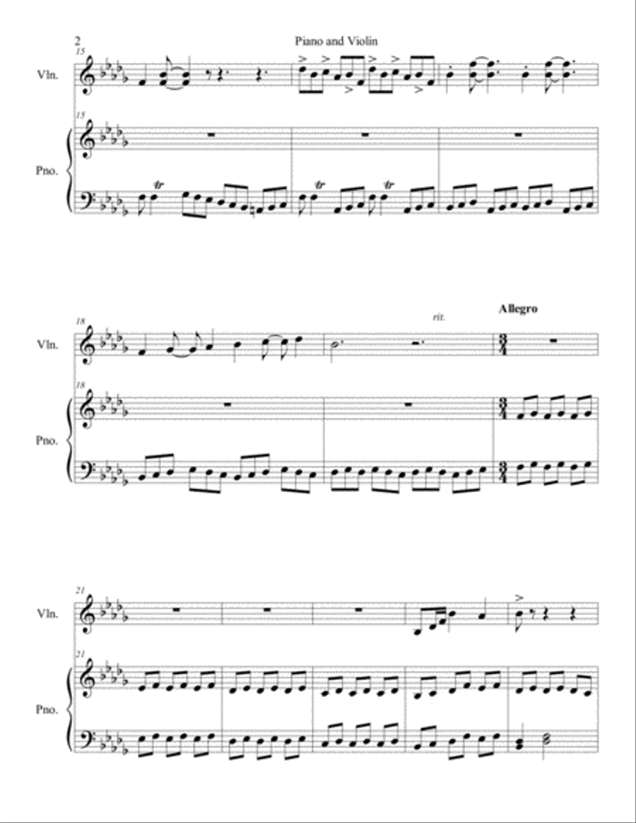Dark Minuet for Violin and Piano Violin scores gallery preview page 2