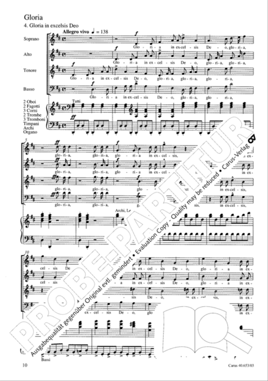 Mass in D Major (Missa in D) 4-Part scores gallery preview page 11
