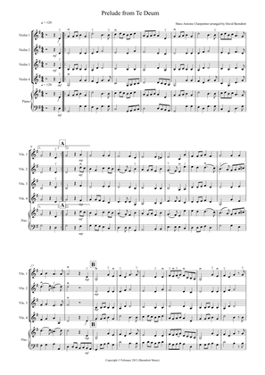 Prelude from Te Deum for Violin Quartet