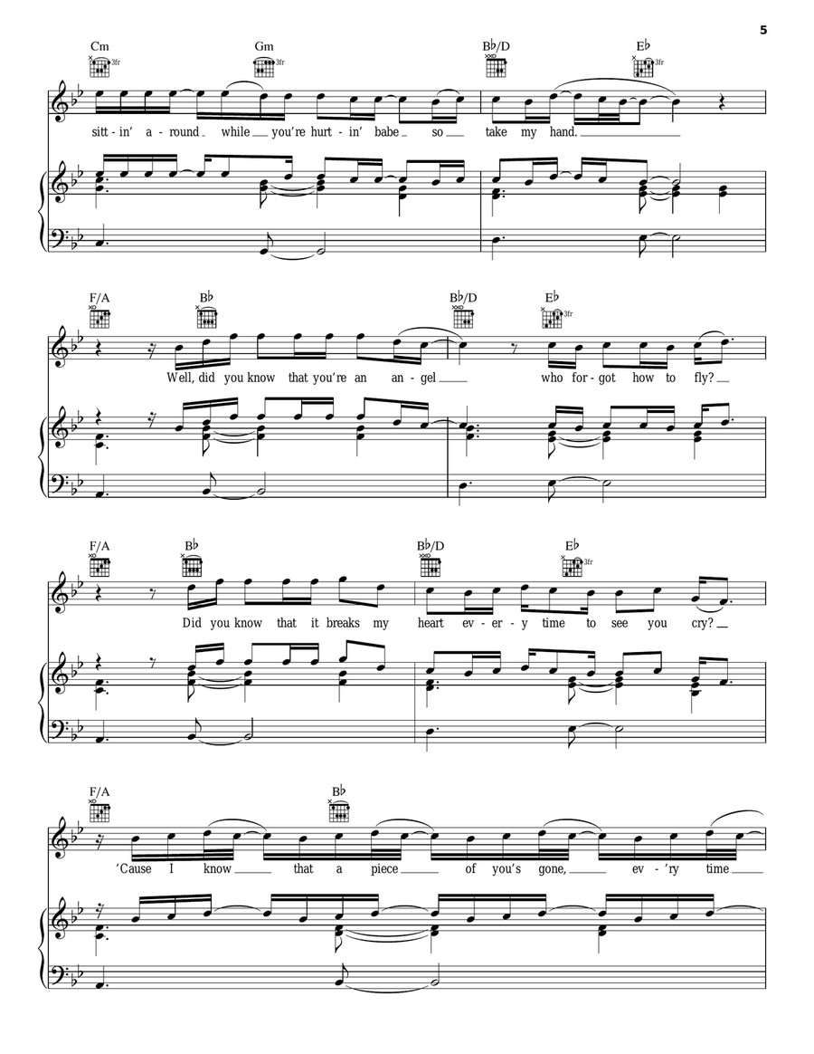 Fall Piano, Vocal, Guitar scores gallery preview page 5