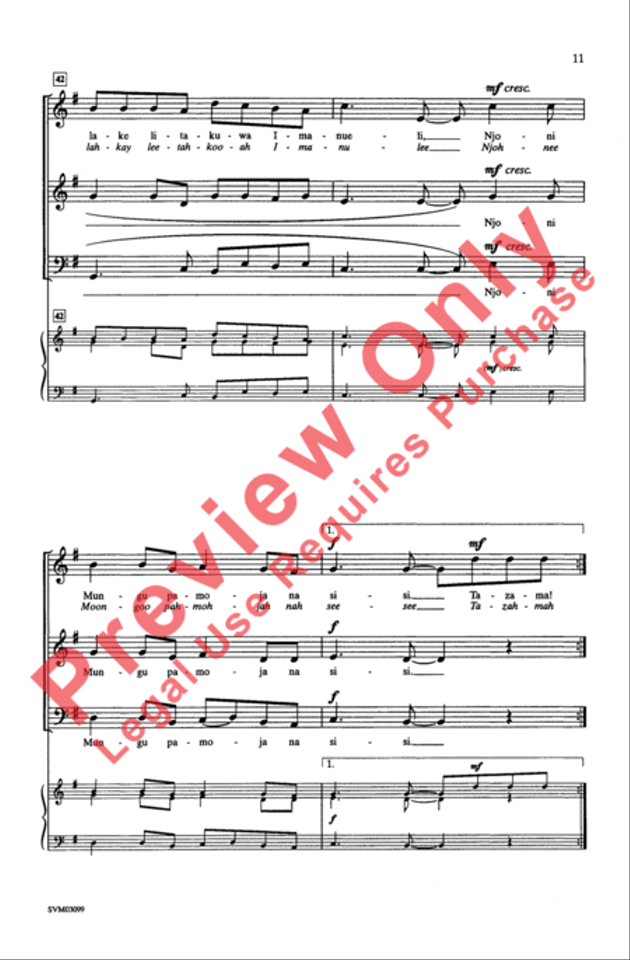 Tazama Bikira 3-Part scores gallery preview page 11