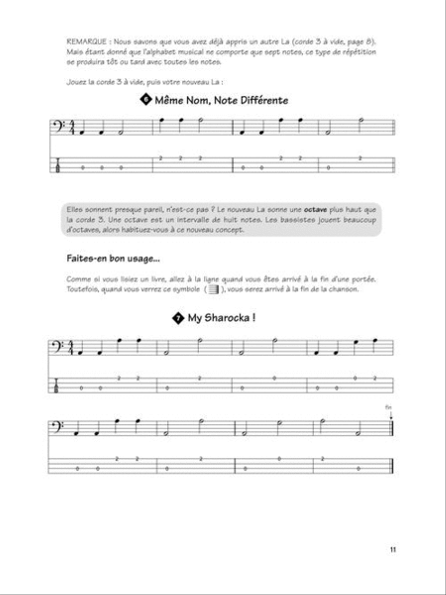 FastTrack Bass Method – Book 1 – French Edition Bass Guitar Tablature scores gallery preview page 6